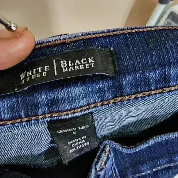 P2 White house black market skinny jeans size small jegging jeans blue denim - Picture 7 of 8